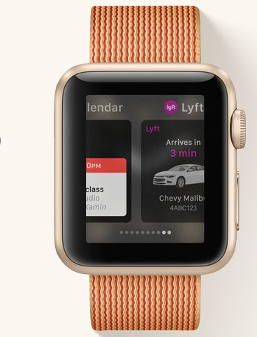Swiping the bottom of the watch face for navigation
